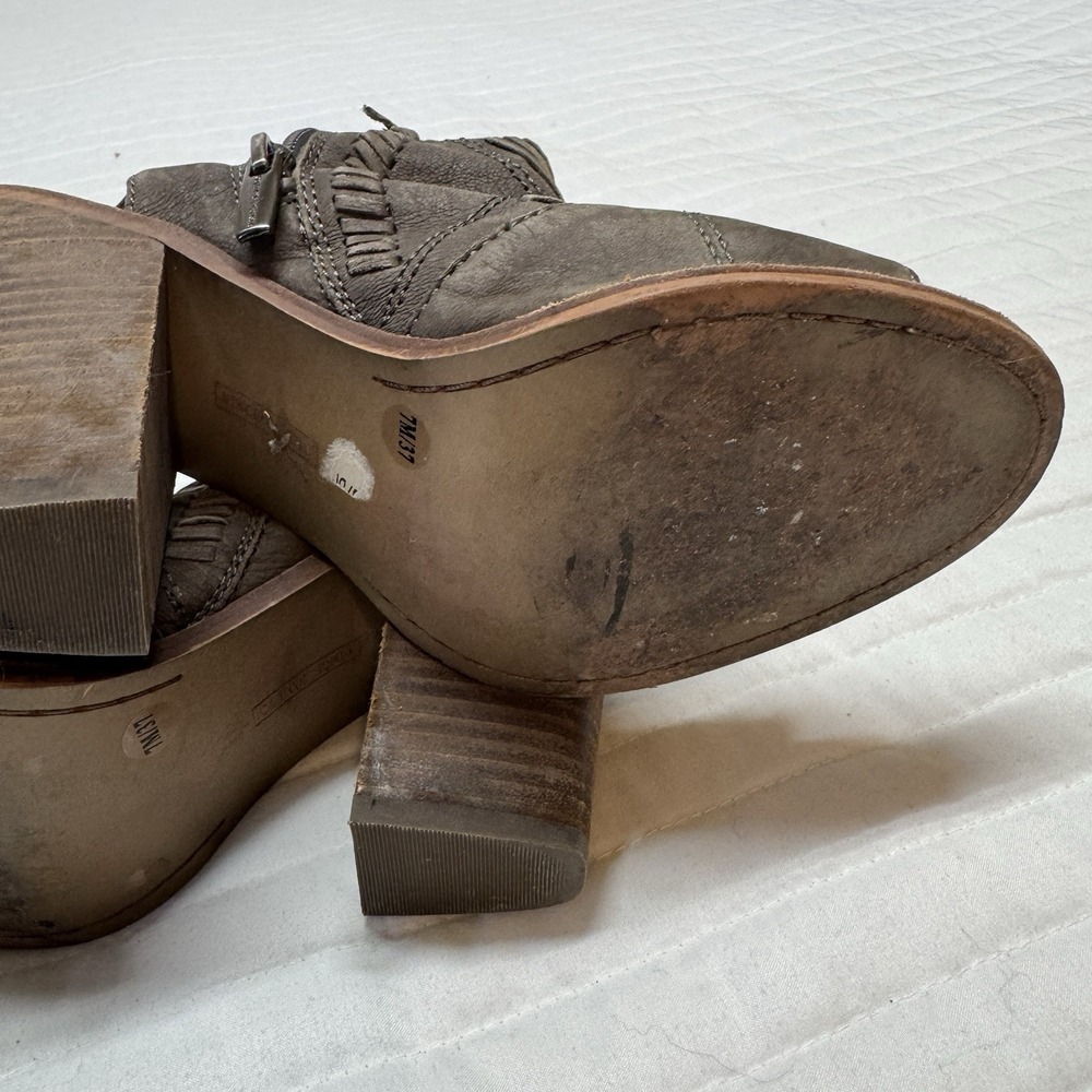 Vince Camuto Karinta Open-toe Slingback Bootie Grey Suede 4" Heel 7M - Picture 11 of 12